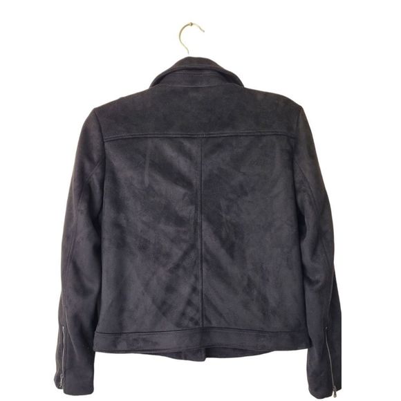 Banana Republic Black Faux Suede Moto Jacket - Picture 2 of 5